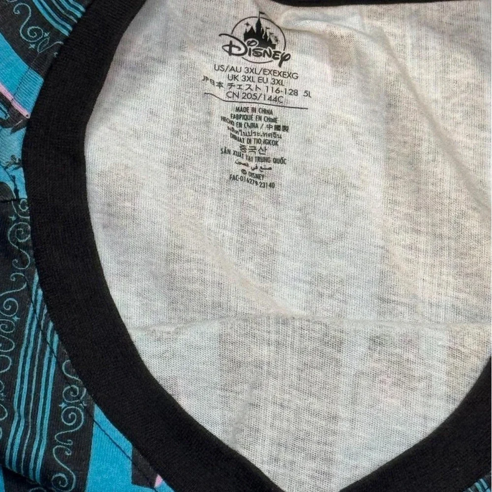 Disney The Haunted Mansion blu and black striped T- shirt